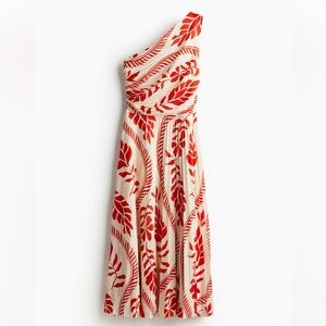 H&M Red One-Shoulder Sundress for Wedding Guest